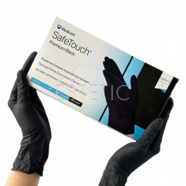 MEDICOM Перчатки нитриловые черные SafeTouch Premium BLACK р.L, 5,0 г (1 пара)