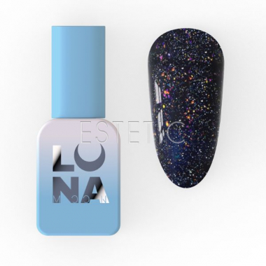 Гель-лак LUNA Color №213 Reflection світловідбиваючий чорно-синій з різними блискітками,8мл