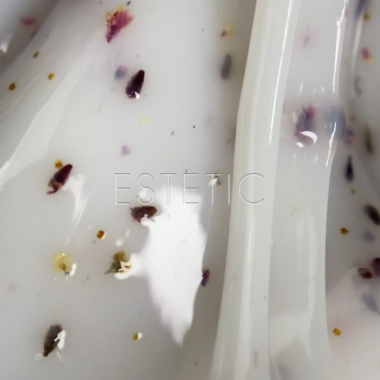 LUNA Гель для ногтей Flower Gel №3 молочный гель с бордовыми сушеницами, 15 мл