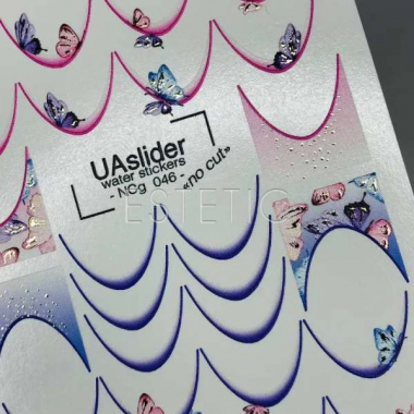 UA Slider Слайдеры без лишней пленки gold NCg 046 лунки, бабочки, френч
