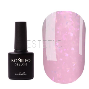 База для гель-лаку Komilfo Sweety Base 003 рожева з поталлю хамелеон, 8 мл