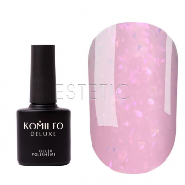База для гель-лака Komilfo Sweety Base 003 розовая с поталью хамелеон, 8 мл
