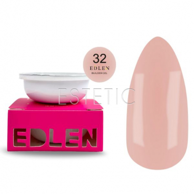 Гель для ногтей EDLEN Builder gel 32 Office, сменный картридж, нюдовый бежево-персиковый, 15 мл