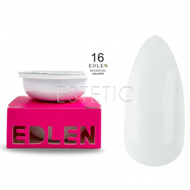 Гель для ногтей EDLEN Builder gel 16 Lollipop, сменный картридж, молочный, 15 мл