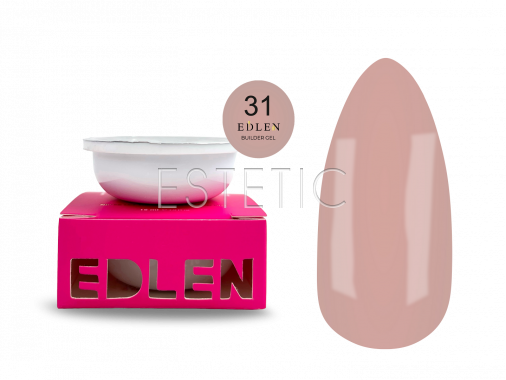 Гель для ногтей EDLEN Builder gel 31 Office, сменный картридж, нюдовый бежево-розовый, 30 мл