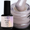 Жидкий гель Komilfo PolyGel 017 светлый беж с серебристым шиммером, 15 мл