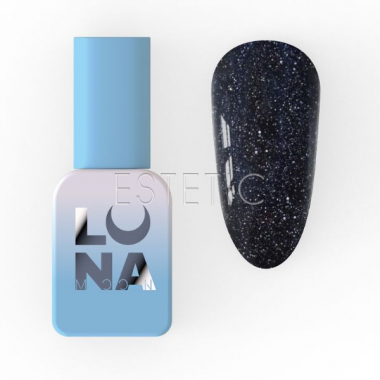 Гель-лак Color LUNA №210 Reflection світловідбиваючий чорний з срібними блискітками, 8мл