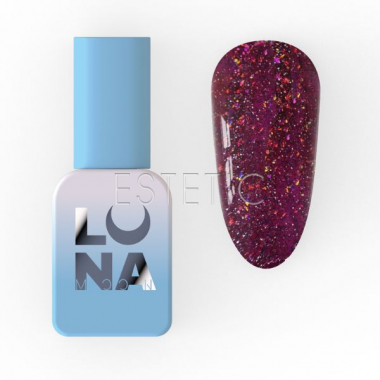 Гель-лак Color LUNA №215 Reflection світловідбиваючий стигла вишня з різними блискітками, 8мл