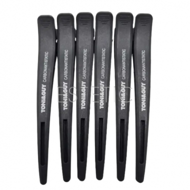 Зажим для волосся TONI&GUY carbon antictatic, великий, 6шт в уп, за 1 шт