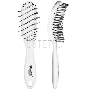 Щетка изогнутая продувная SALON PW 18045 карбон, белая