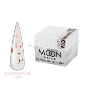 Гель з сухоцветами Moon Full Flower Fairy Gel №SQ03 молочно-розовый с розовыми цветами, 5 мл