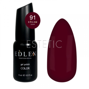 Гель-лак Edlen Color №091 рубиновый, молодого красного вина, 9 мл