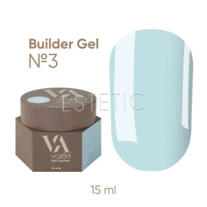 Гель для ногтей Valeri Builder Gel №03 пастельный нежно-голубой, 15 мл 