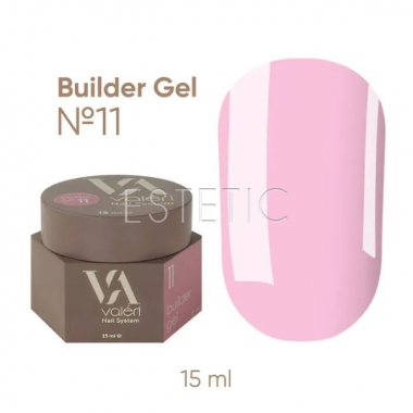 Гель для ногтей Valeri Builder Gel №11 светло-розовый, 15 мл 