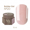 Гель для ногтей Valeri Builder Gel №20 классический нюд с сияющим микроблеском, 15 мл 