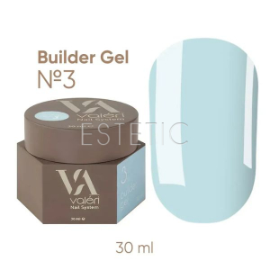 Гель для ногтей Valeri Builder Gel №03 пастельный нежно-голубой, 30 мл 