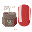 Гель для нігтів Valeri Builder Gel №12 яскравий червоний, 30 мл