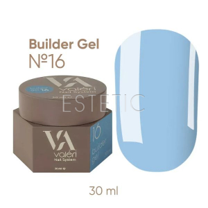 Гель для ногтей Valeri Builder Gel №16 голубой, 30 мл