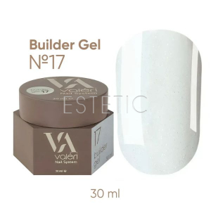 Гель для ногтей Valeri Builder Gel №17 молочный с сияющим микроблеском, 30 мл