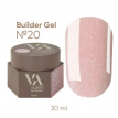 Гель для нігтів Valeri Builder Gel №20 класичний нюд з сяючим мікроблиском, 30 мл