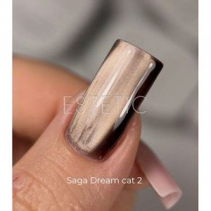 Гель лак SAGA Dream cat 02 шовкове котяче око, шоколадно-бежевий, 10 мл