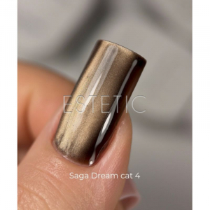Гель лак SAGA Dream cat 04 шовкове котяче око, коричнево-золотий, 10 мл