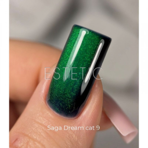 Гель лак SAGA Dream cat 09 шовкове котяче око, зелений, 10 мл