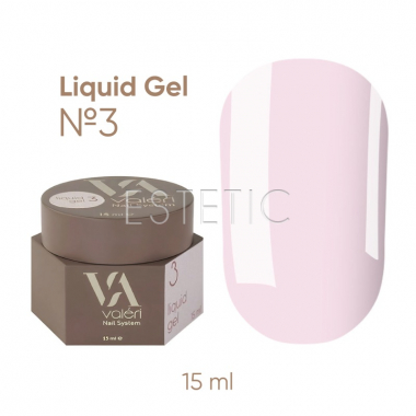 Жидкий гель для ногтей Valeri Liquid Gel №03 молочно-розовый, 15 мл