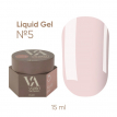 Жидкий гель для ногтей Valeri Liquid Gel №05 пастельный светлый беж, 15 мл