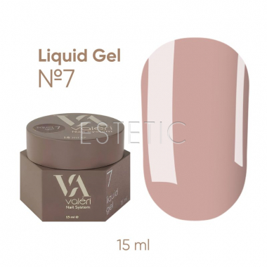 Жидкий гель для ногтей Valeri Liquid Gel №07 натуральный тёплый нюд, 15 мл