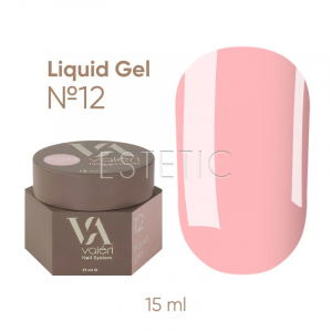 Жидкий гель для ногтей Valeri Liquid Gel №12 натурально-розовый теплый, 15 мл