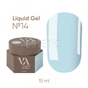 Жидкий гель для ногтей Valeri Liquid Gel №14 нежно-голубой, 15 мл