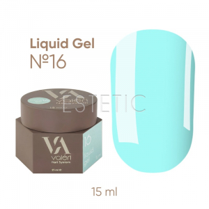 Жидкий гель для ногтей Valeri Liquid Gel №16 нежно-бирюзовый, 15 мл