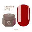 Рідкий гель для нігтів Valeri Liquid Gel №18 темно-червоний, 15 мл 