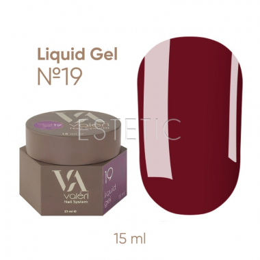 Жидкий гель для ногтей Valeri Liquid Gel №19 бордо, 15 мл