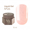 Жидкий гель для ногтей Valeri Liquid Gel №26 бежевый телесный с шиммером 15 мл