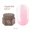 Рідкий гель для нігтів Valeri Liquid Gel №27 пастельний світло-рожевий з рожевими блискітками хамелеон, 15 мл
