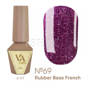 База Valeri French Base № 69 Flash светоотражающая, фиолетовый винный , 6 мл
