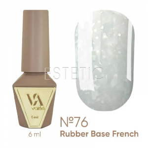 База Valeri French Base № 76 Flakes молочна з білою поталлю, 6 мл