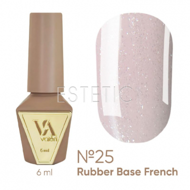 База Valeri French Base №25 Shimmer сливочно-розовый с серебряным шиммером, 6 мл