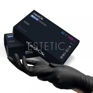 Перчатки нитриловые MediOk Nitril Space Black M, 3,5 г черные, ПАЧКА