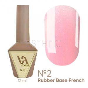База Valeri French Base №  2 Shimmer пудровый светло-розовый теплый с серебрянным шиммером, 12 мл