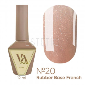 База Valeri French Base № 20 Shimmer пісочний беж з різнокольоровим шимером, 12 мл