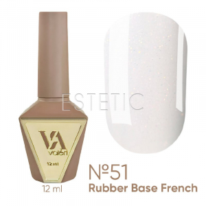 База Valeri French Base №51 Opal молочная опаловыми блестками, 12 мл
