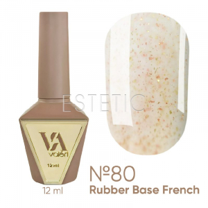 База Valeri French Base № 80 Shine кремовая с бежевой крошкой и золотой поталью, 12 мл
