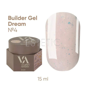 Гель для ногтей Valeri Builder Gel Dream №04 пастельный светлый персик с опаловыми блесточками,15 мл