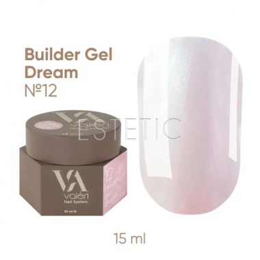 Гель для ногтей Valeri Builder Gel Dream №12 молочно-розовый перламутр,15 мл