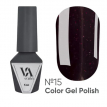Гель-лак Valeri Color № 15 винно-бордовый спелая вишня з красным шиммером, 6 мл