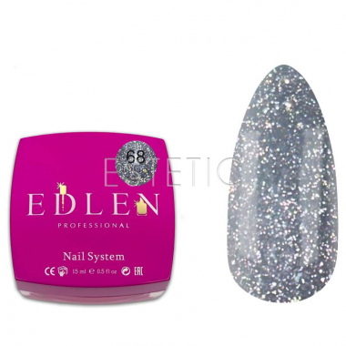 Гель Edlen Builder gel Flash №68 светоотражающий графит, 15 мл