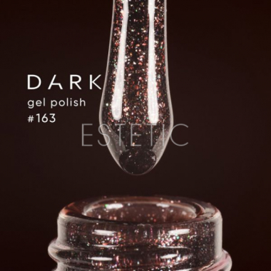 Гель-лак Dark gel polish 163 темно-коричневый с мелким шиммером голографик, 6 мл